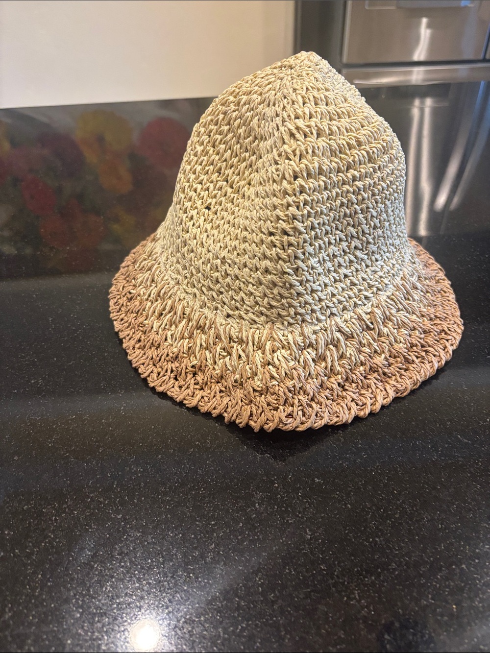 ❤️SALE❤️NWT Eugenia Kim Two-Tone Straw Bucket Hat in Beige and Light Brown
